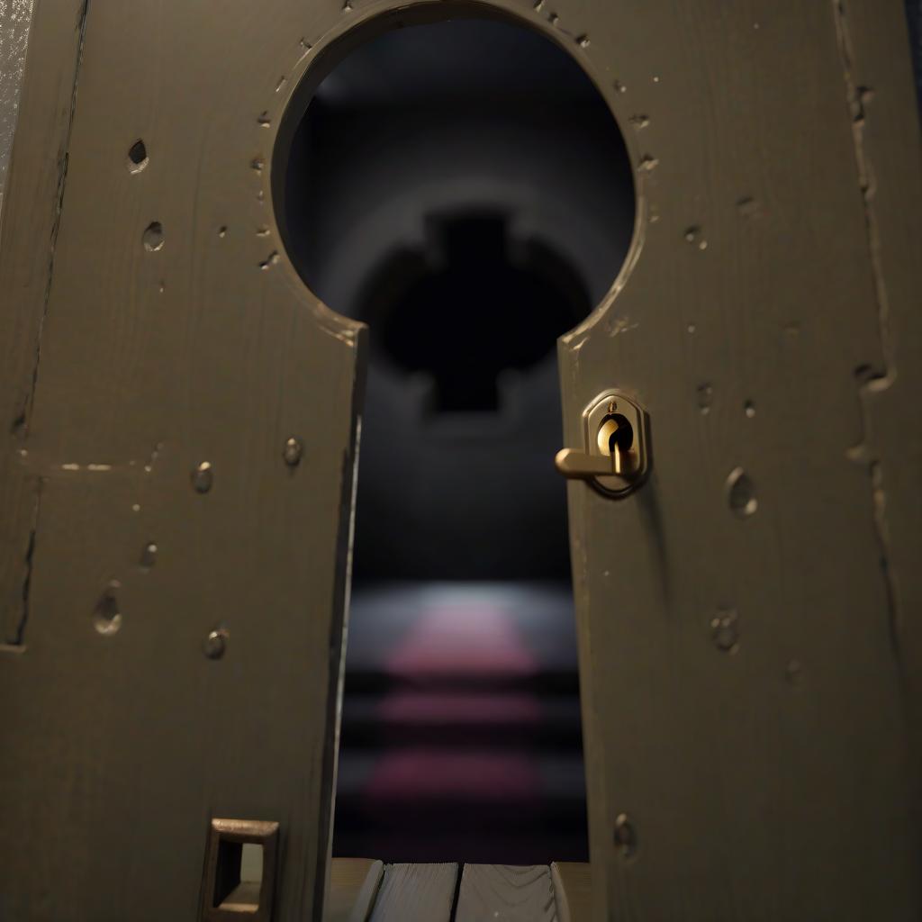  large keyhole in the door near