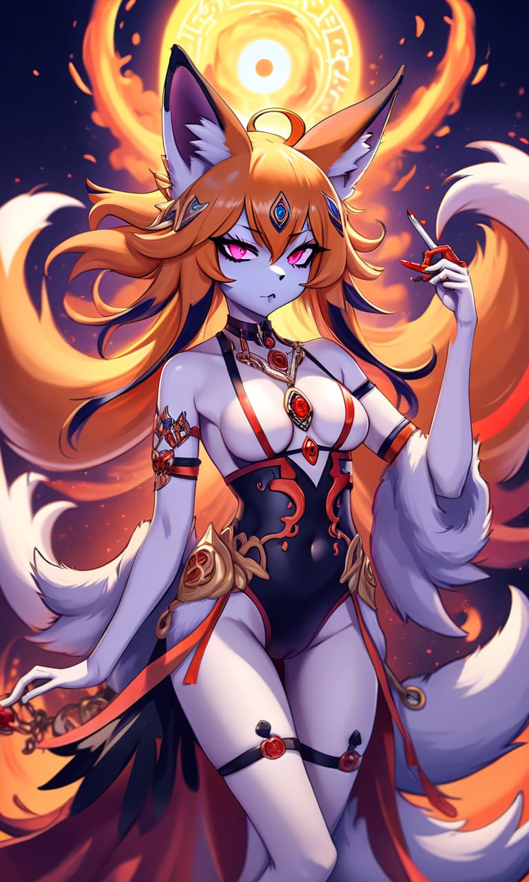  anime artwork furry the fox goddess of death . anime style, key visual, vibrant, studio anime, highly detailed