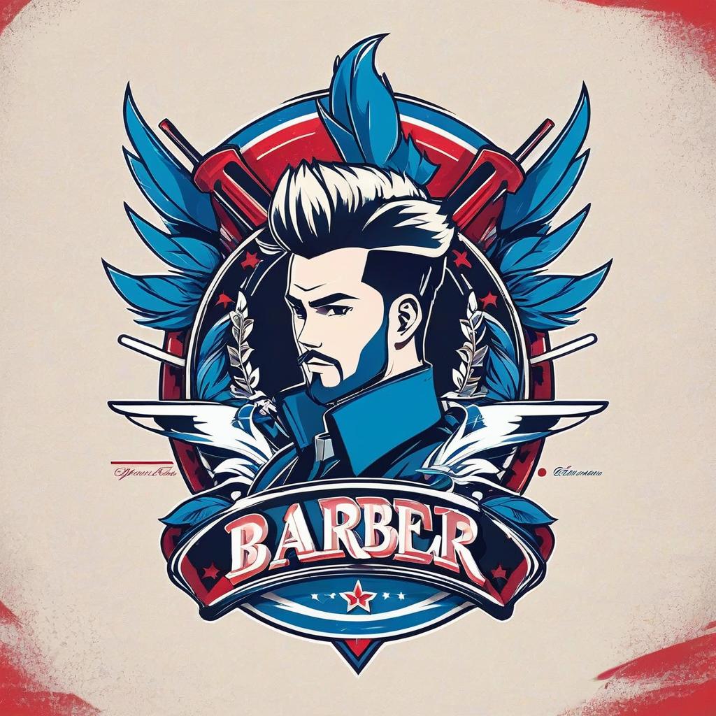  a colored barber logo that is call ceasing barber shop, anime artwork, anime style, key visual, vibrant, studio anime, highly detailed