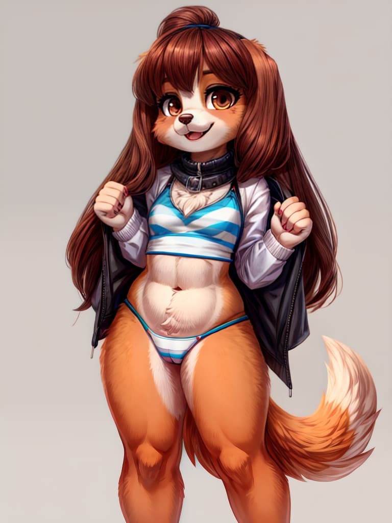  swf anthropomorphic english cocker spaniel female curvy, no background