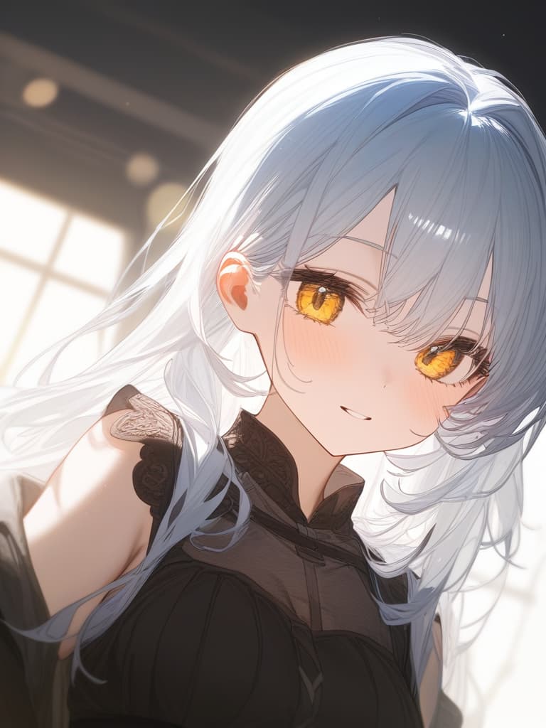  e cup, white hair, yellow eyes, masterpiece, best quality,8k,ultra detailed,high resolution,an extremely delicate and beautiful,hyper detail