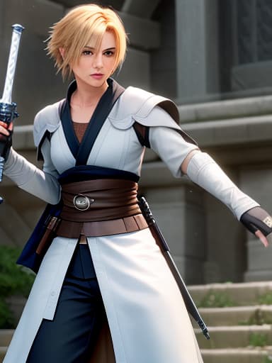  final fantasy style jedi knight , ((best quality)), ((masterpiece)), highly detailed, absurdres, HDR 4K, 8K