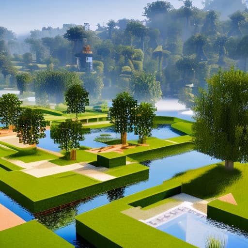  a minecraft image in the background with water and land and grass and village Apply the Following Styles Toyism hyperrealistic, full body, detailed clothing, highly detailed, cinematic lighting, stunningly beautiful, intricate, sharp focus, f/1. 8, 85mm, (centered image composition), (professionally color graded), ((bright soft diffused light)), volumetric fog, trending on instagram, trending on tumblr, HDR 4K, 8K