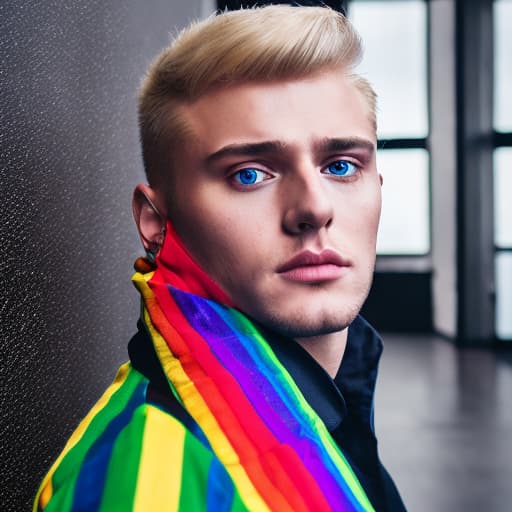 portrait+ style Russian LGBT queer TV actor blonde hunk dude face