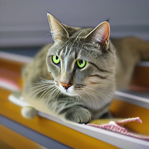  cat in the hall hyperrealistic, full body, detailed clothing, highly detailed, cinematic lighting, stunningly beautiful, intricate, sharp focus, f/1. 8, 85mm, (centered image composition), (professionally color graded), ((bright soft diffused light)), volumetric fog, trending on instagram, trending on tumblr, HDR 4K, 8K