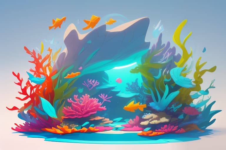  Macro photography. Undersea world. Picturesque landscape of the seabed, corals, crab, tropical fish, stingray hiding in the sand at the bottom, algae. Water glare texture. Minimalism. Cartoon 2d gradient flat vector illustration, soft shadows. Flat vector illustration. Colorful cartoon flat illustration., Vector art, Vivid colors, Clean lines, Sharp edges, Minimalist, Precise geometry, Simplistic, Smooth curves, Bold outlines, Crisp shapes, Flat colors, Illustration art piece, High contrast shadows, Technical illustration, Graphic design, Vector graphics, High contrast, Precision artwork, Linear compositions, Scalable artwork, Digital art hyperrealistic, full body, detailed clothing, highly detailed, cinematic lighting, stunningly beautiful, intricate, sharp focus, f/1. 8, 85mm, (centered image composition), (professionally color graded), ((bright soft diffused light)), volumetric fog, trending on instagram, trending on tumblr, HDR 4K, 8K