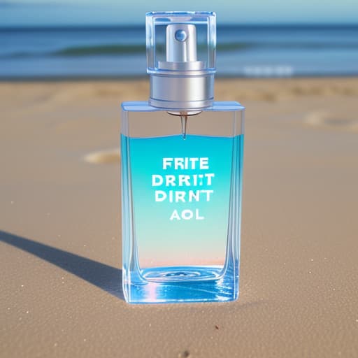  Fort bottle perfume with the word drift on it with beach background