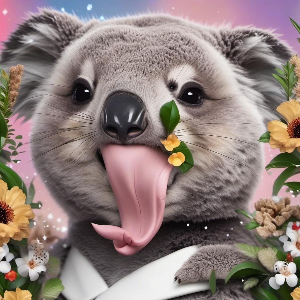  create a super cute koala and meercat kissing on the dance floor., profile image style