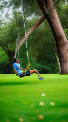 portrait+ style portrait+ style, Kerala girl Swinging on a swing tied to a tree. beautiful smile., ultra realistic, hyper detail, Canon EOS R3, nikon, f/1.4, ISO 200, 1/160s, 8K, RAW, unedited, symmetrical balance, in-frame, HDR 4K