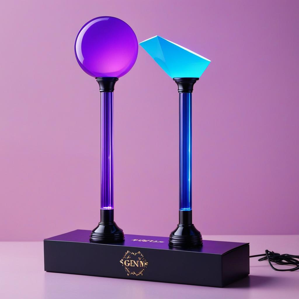  kpop gem top long lightstick dark purple concept with a box