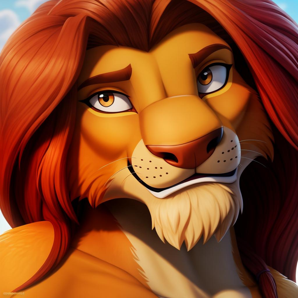  Simba (fortnite), open eyes, masterpiece, 4k, fine details,