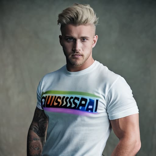 portrait+ style Russian LGBT queer rugby star blonde hunk dude face