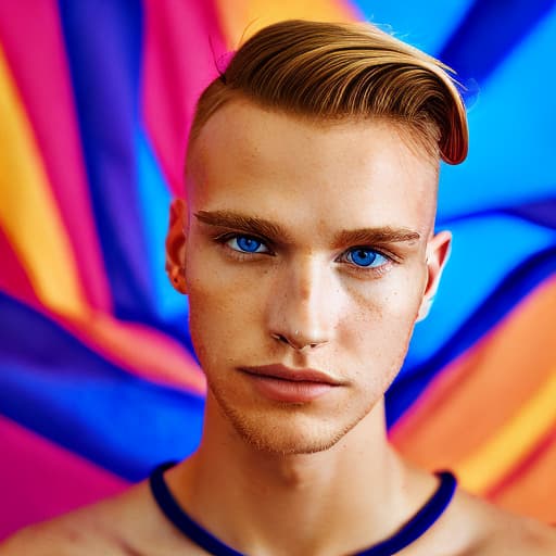 portrait+ style German LGBT queer twink blonde hunk dude face