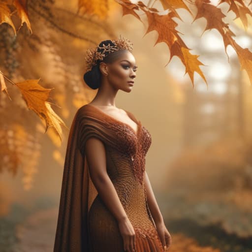  fantasia earthy autumn aesthetics hyperrealistic, full body, detailed clothing, highly detailed, cinematic lighting, stunningly beautiful, intricate, sharp focus, f/1. 8, 85mm, (centered image composition), (professionally color graded), ((bright soft diffused light)), volumetric fog, trending on instagram, trending on tumblr, HDR 4K, 8K