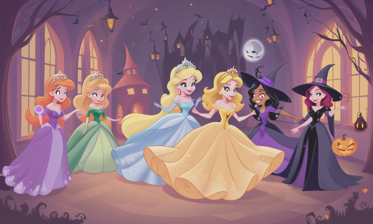  cartoon princesses playing with witchescartoon princesses playing with witches