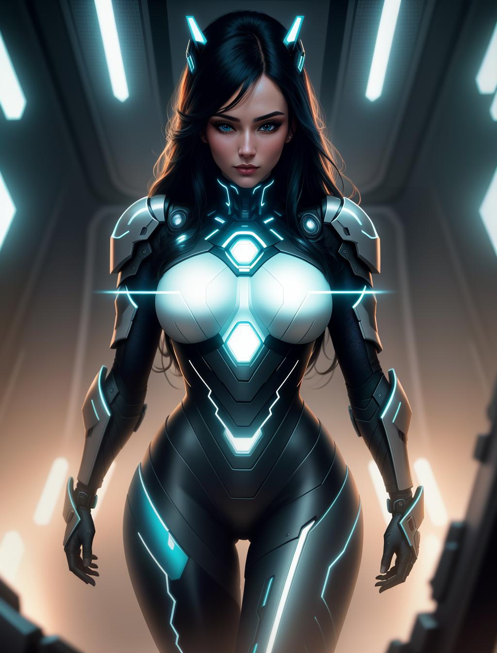  (best quality, 8k, masterpiece:1. 2), sharp focus, a beautiful cybernetic looking at camera in , action pose, LED, blue eyes, neon, futuristic, intricate in the background, artstation, painting, detailed, cartoon, cinematic shot, fantasy, low saturation, vignette, (hdr), (close up:1. 1), 4k, absurdres, <lora:add_detail_44319:1> hyperrealistic, full body, detailed clothing, highly detailed, cinematic lighting, stunningly beautiful, intricate, sharp focus, f/1. 8, 85mm, (centered image composition), (professionally color graded), ((bright soft diffused light)), volumetric fog, trending on instagram, trending on tumblr, HDR 4K, 8K
