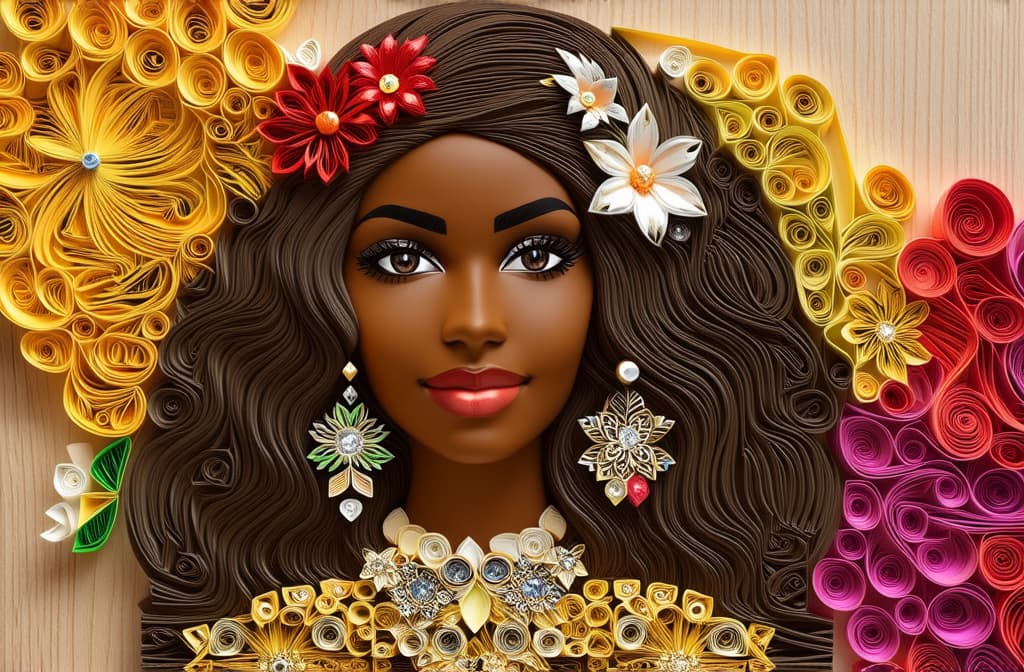  different beauty. women's heads of different nationalities. in quilling style. ar 3:2 {prompt}, maximum details