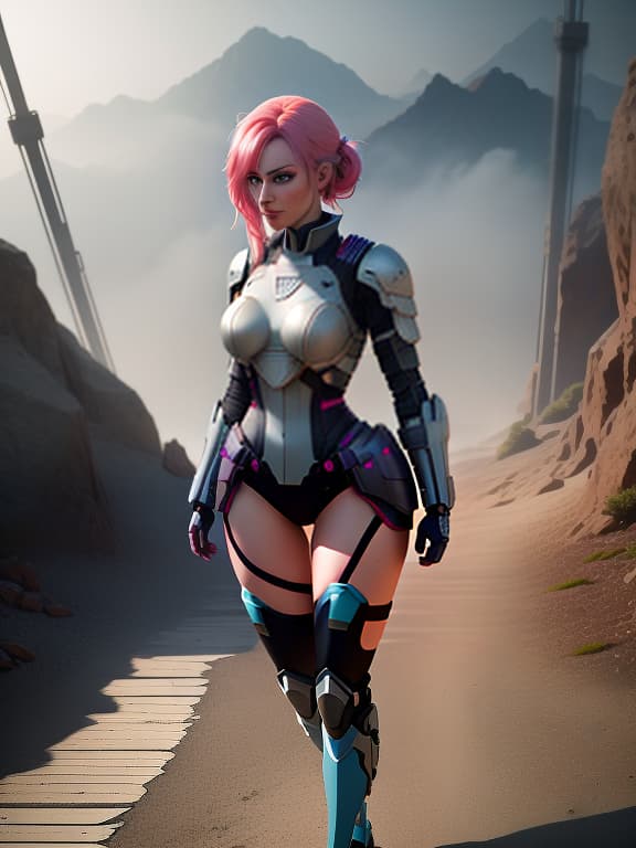  A character for a book, a girl with pink hair and bright blue eyes, a fighter against corporations, serious and persistent, events take place in the future, in high definition and without captions on images. hyperrealistic, full body, detailed clothing, highly detailed, cinematic lighting, stunningly beautiful, intricate, sharp focus, f/1. 8, 85mm, (centered image composition), (professionally color graded), ((bright soft diffused light)), volumetric fog, trending on instagram, trending on tumblr, HDR 4K, 8K