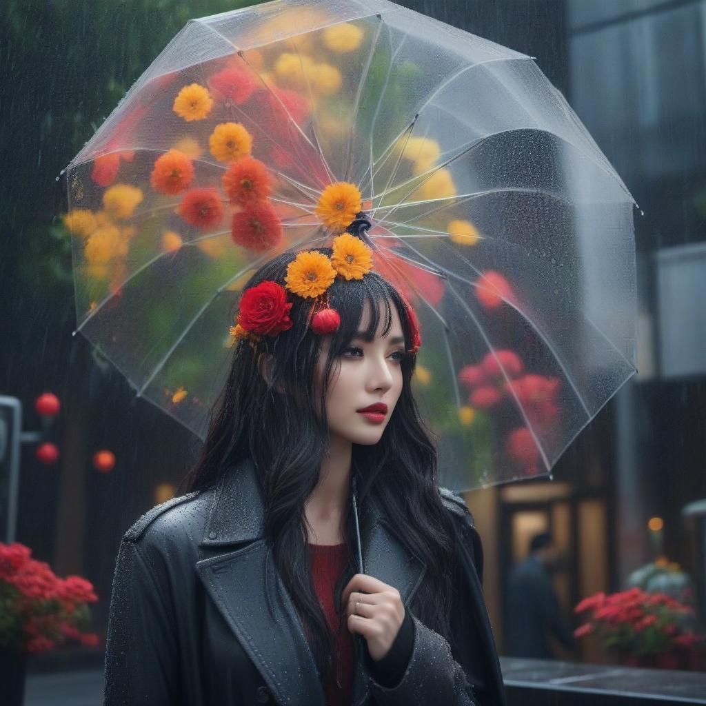  Beautiful deserted urban landscape, rain hyperrealistic, full body, detailed clothing, highly detailed, cinematic lighting, stunningly beautiful, intricate, sharp focus, f/1. 8, 85mm, (centered image composition), (professionally color graded), ((bright soft diffused light)), volumetric fog, trending on instagram, trending on tumblr, HDR 4K, 8K