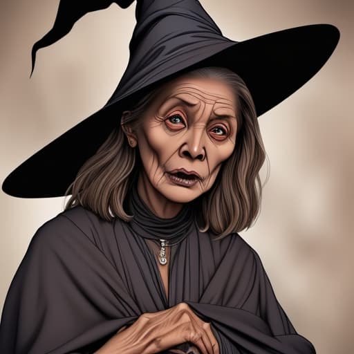  Witch ,Old woman , brown skin colour so scary looking