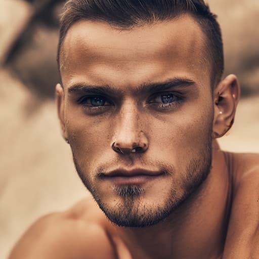 portrait+ style Czech Republic queer fitness model brunette hunk dude face