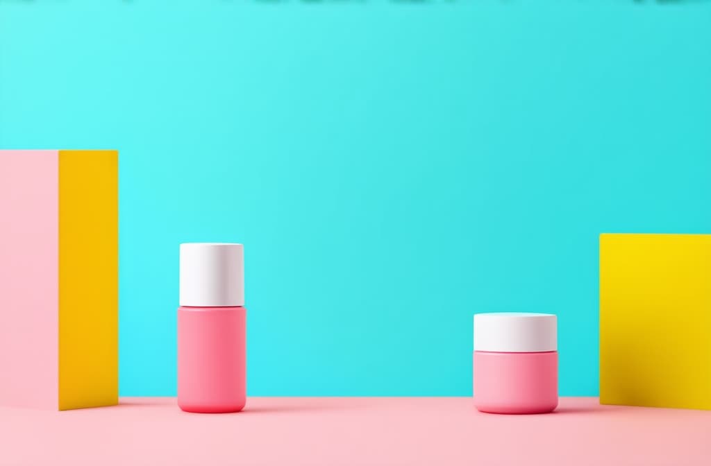  minimal abstract scene with simple geometric shapes pastel color, cosmetic product presentation background, object display mockup ar 3:2 {prompt}, maximum details