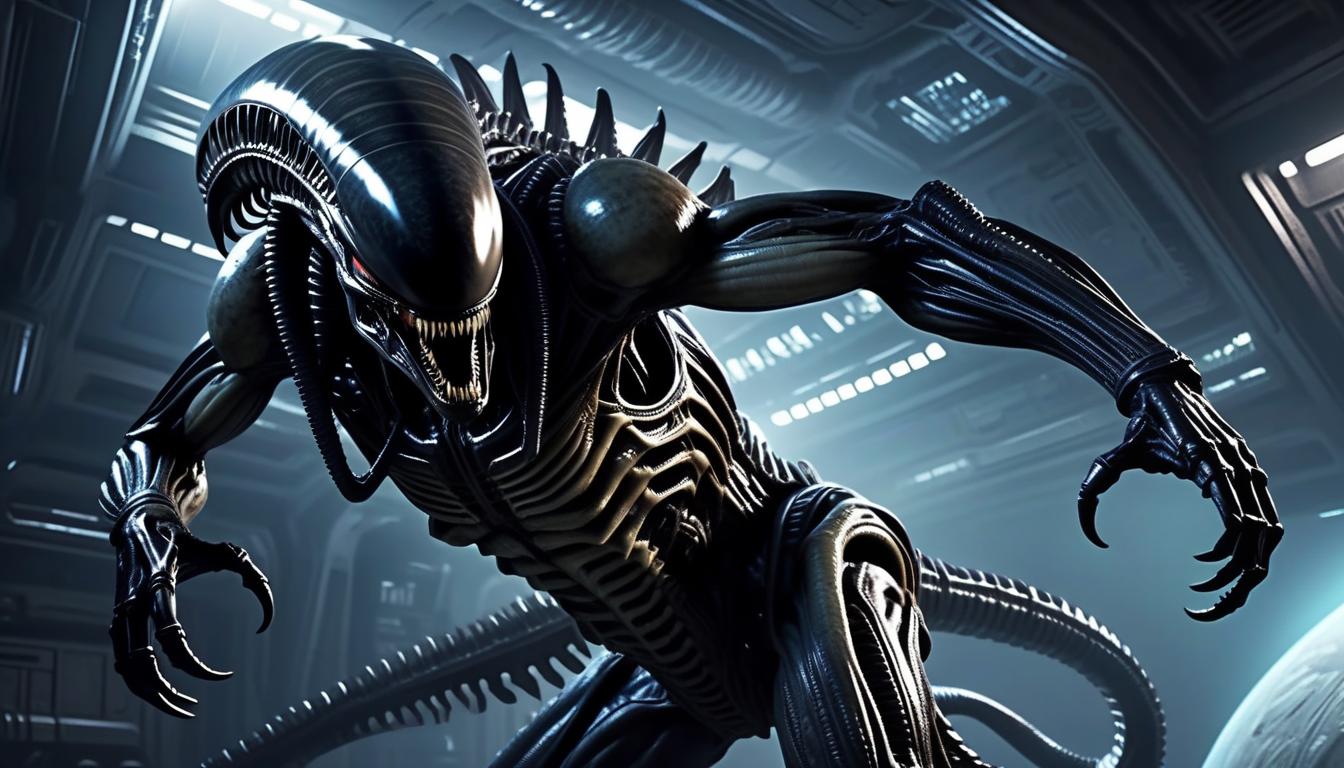  xenomorph, monster, space, realism, horror, bio, mechanics, ancient egypt