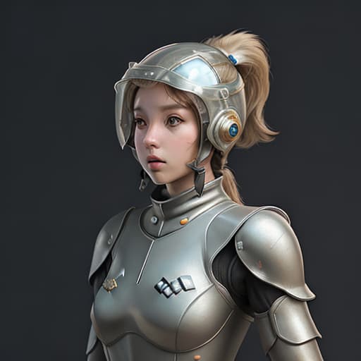  girl, human nature, wearing biological armor, shell, fully enclosed helmet, (solo:1.5), dynamic, best quality, masterpiece, c4d, ponytail.