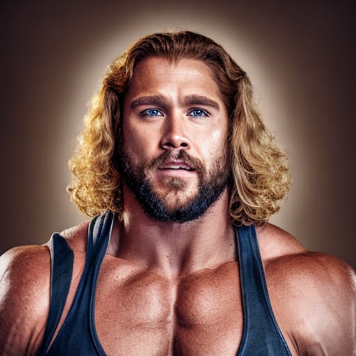 portrait+ style Hercules actor blonde hunk dude face