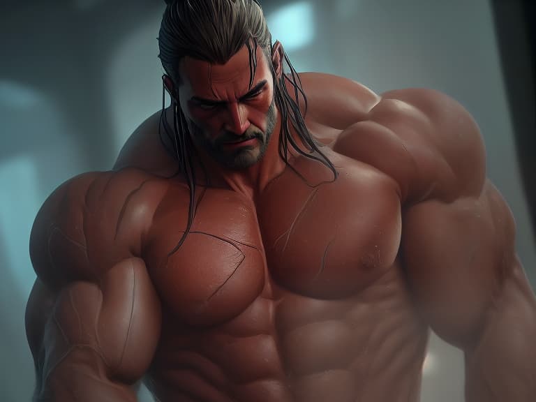  a muscular man with an open torso and wearing tight shorts., (extremely detailed oil painting:1.2), glow effects, godrays, hand drawn, render, 8k, octane render, cinema 4d, blender, dark, atmospheric 4k ultra detailed, cinematic sensual, sharp focus, humorous illustration, big depth of field, masterpiece, colors, 3d octane render, 4k, concept art, trending on artstation, hyperrealistic, vivid colors, extremely detailed cg unity 8k wallpaper, trending on artstation, trending on cgsociety, intricate, high detail, dramatic