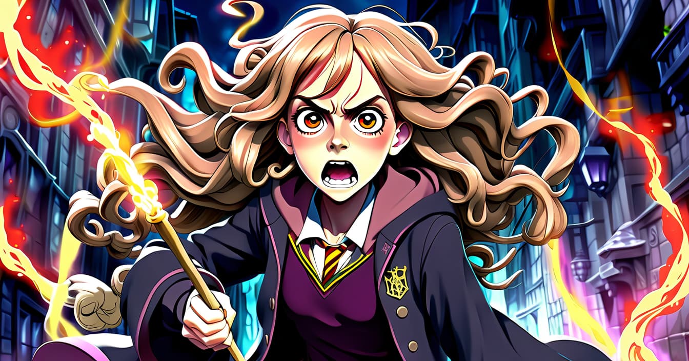  anime artwork hermione granger . anime style, key visual, vibrant, studio anime, highly detailed