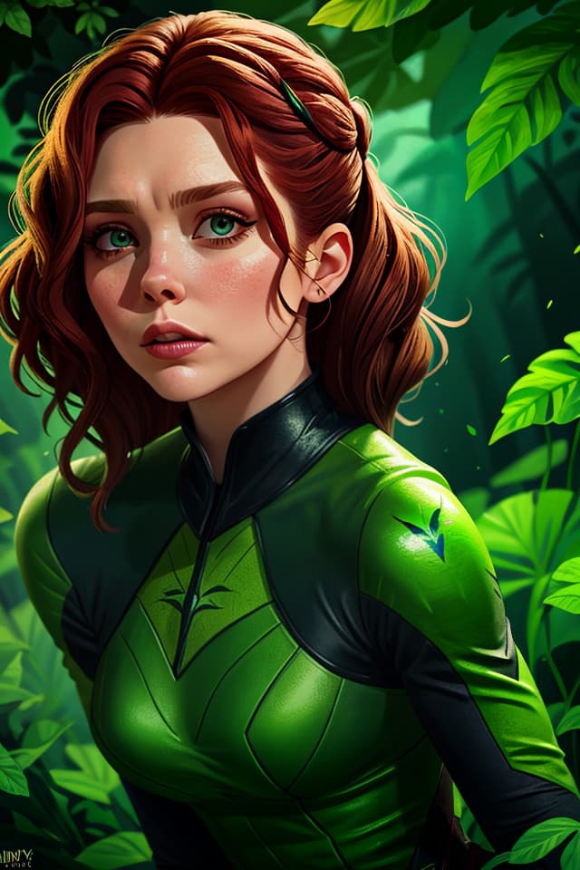  elizabeth olsen as poison ivy , hq, hightly detailed, 4k