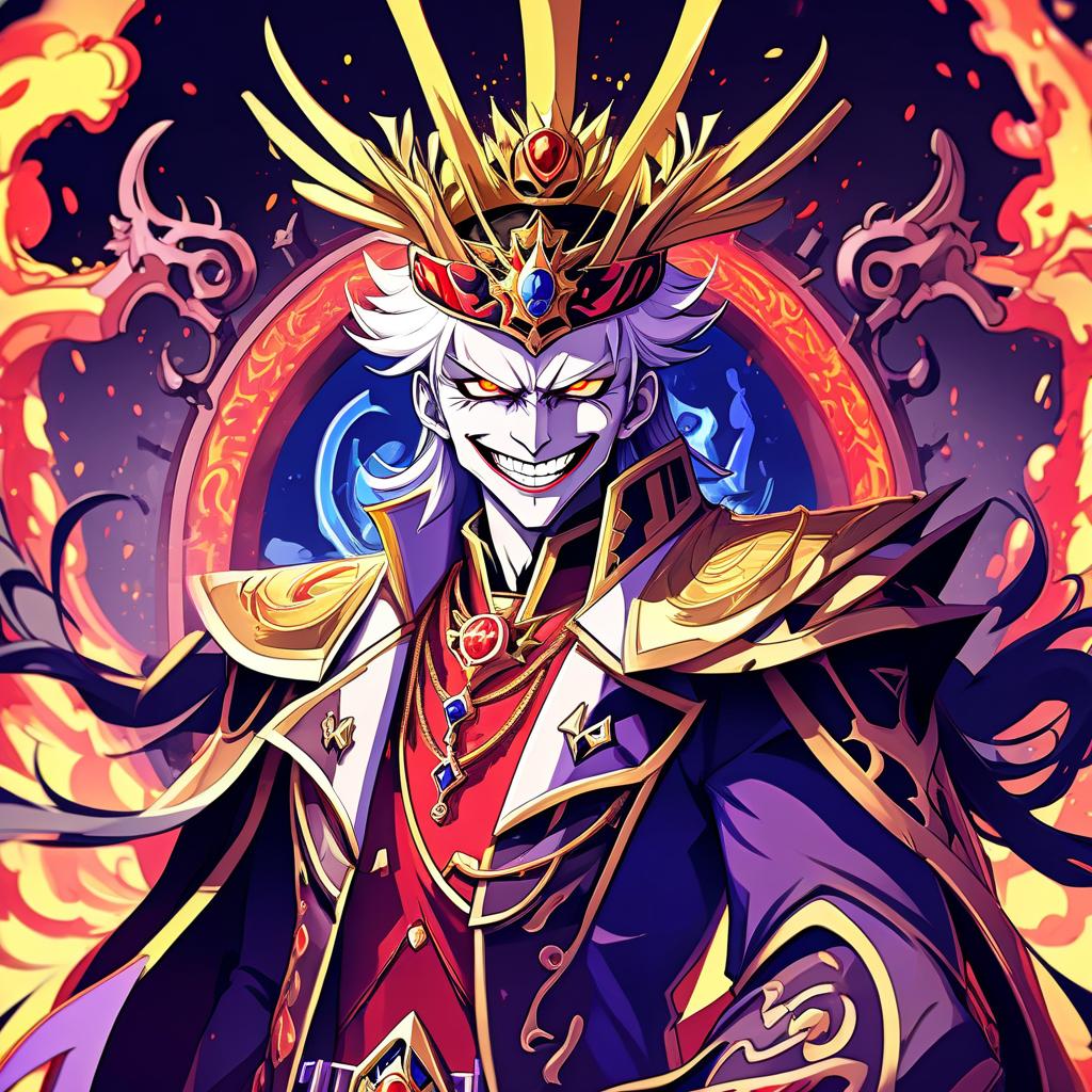  anime artwork the evil smiling emperor in modern form . anime style, key visual, vibrant, studio anime, highly detailed