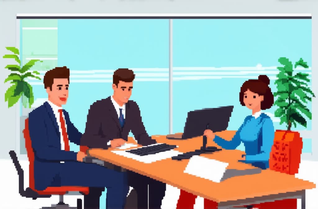  flat illustration, flaticon, (illustration:1.15), people working in office. business illustration representing busy life ar 3:2, [cory loftis, strobist, pascal campion :: 0.2]