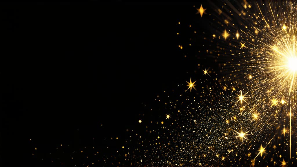  epic realistic, hyperdetailed, (cycles render:1.3), caustics, (glossy:0.58), (artstation:0.82),sparks of dust and golden stars shine with special light. vector sparks on transparent dark background. christmas light effect. sparkling magic dust particles. ar 16:9