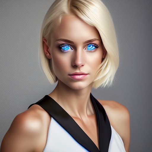  blond woman with blue eyes and a black top posing for a picture, blond hair blue eyes, blonde short hair, blonde hair and blue eyes, short blonde hair, short blond hair, blonde hair blue eyes, shoulder length blonde hair, blue eyes and blond hair, ice blue eyes, vivid blue eyes, young blonde woman, sasoura, light blue eyes