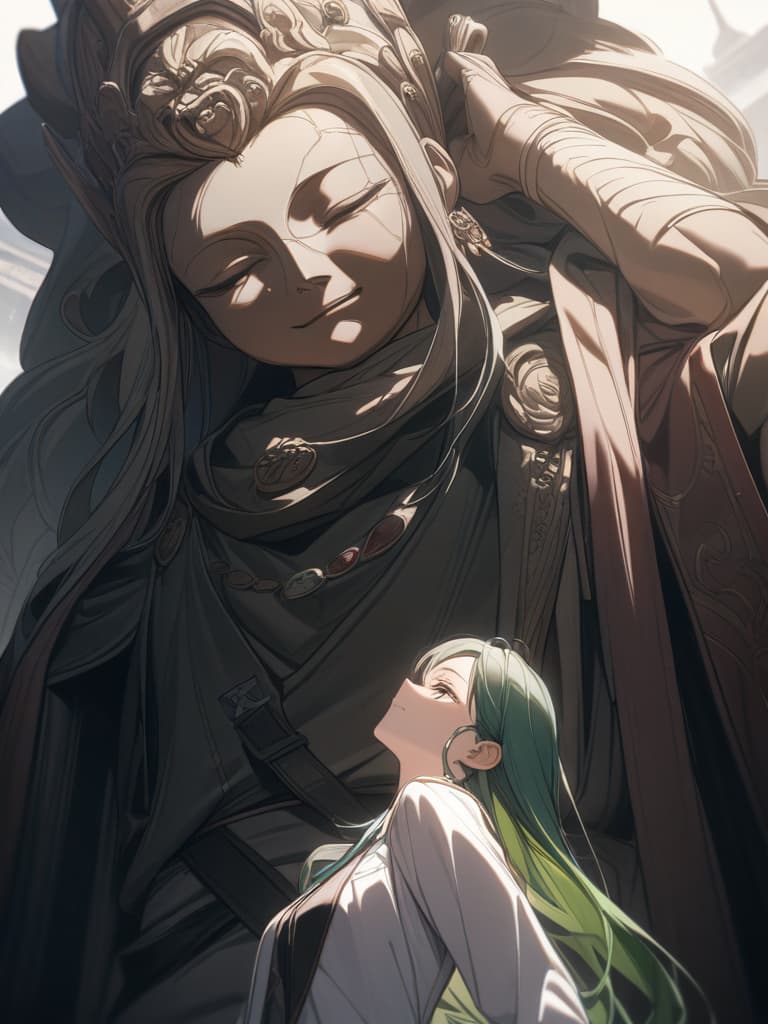  green hair, tall, high student, uniform, cool, man, buddha, masterpiece, best quality,8k,ultra detailed,high resolution,an extremely delicate and beautiful,hyper detail