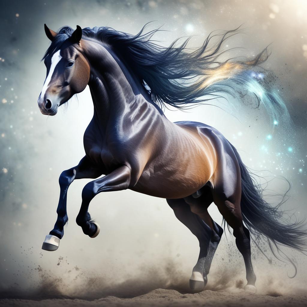  Horse abstract magical animal background with mare stallion wallpaper