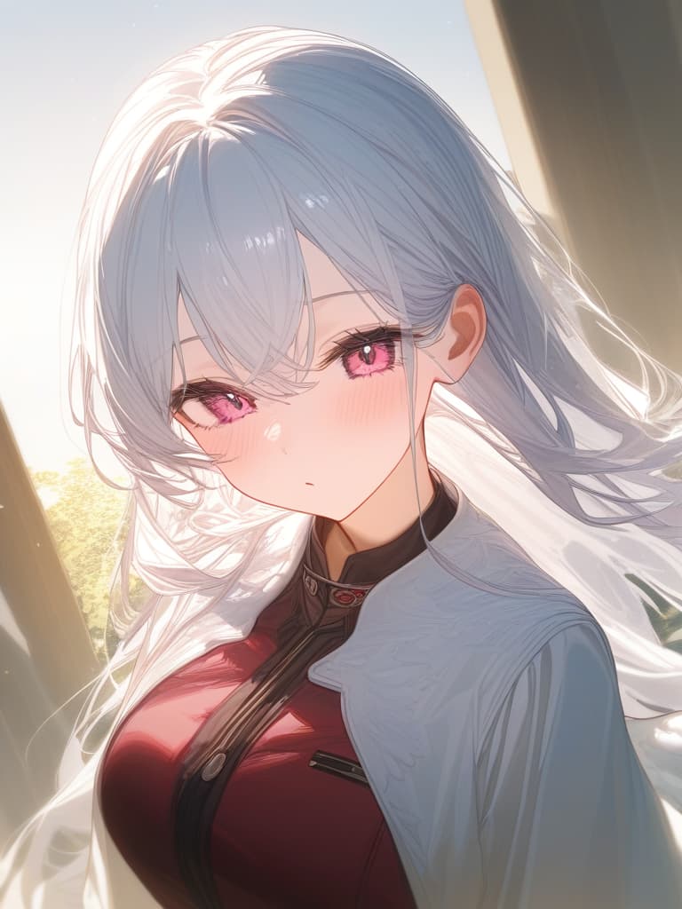  white hair, dark pink, gradation, angel, long hair, masterpiece, best quality,8k,ultra detailed,high resolution,an extremely delicate and beautiful,hyper detail