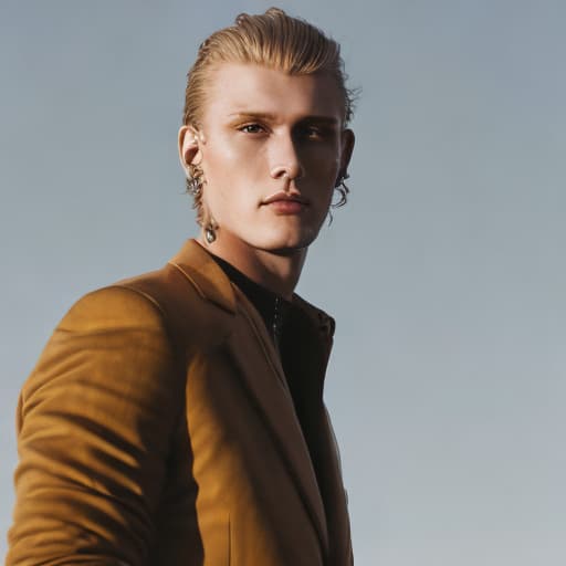 portrait+ style Russian LGBT queer fashion stylist blonde hunk dude face