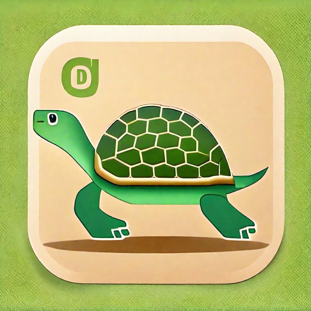  app icon of Letter D mixed with a turtle