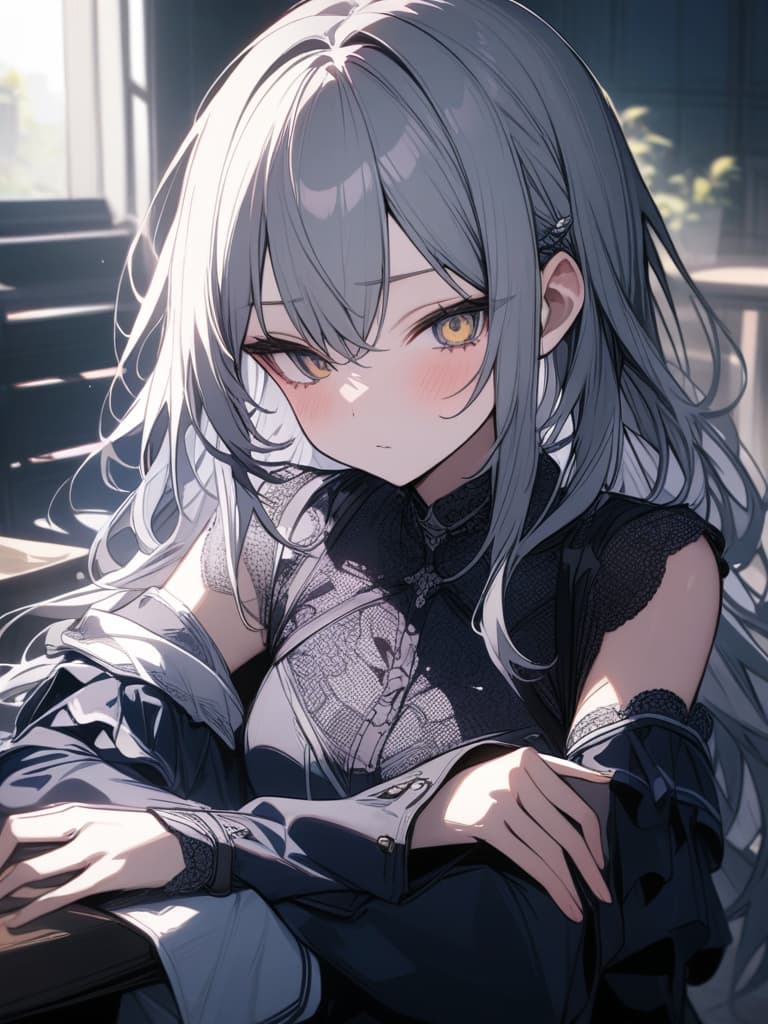  cute, subculture, gray hair, moe sleeve, odd eye, masterpiece, best quality,8k,ultra detailed,high resolution,an extremely delicate and beautiful,hyper detail