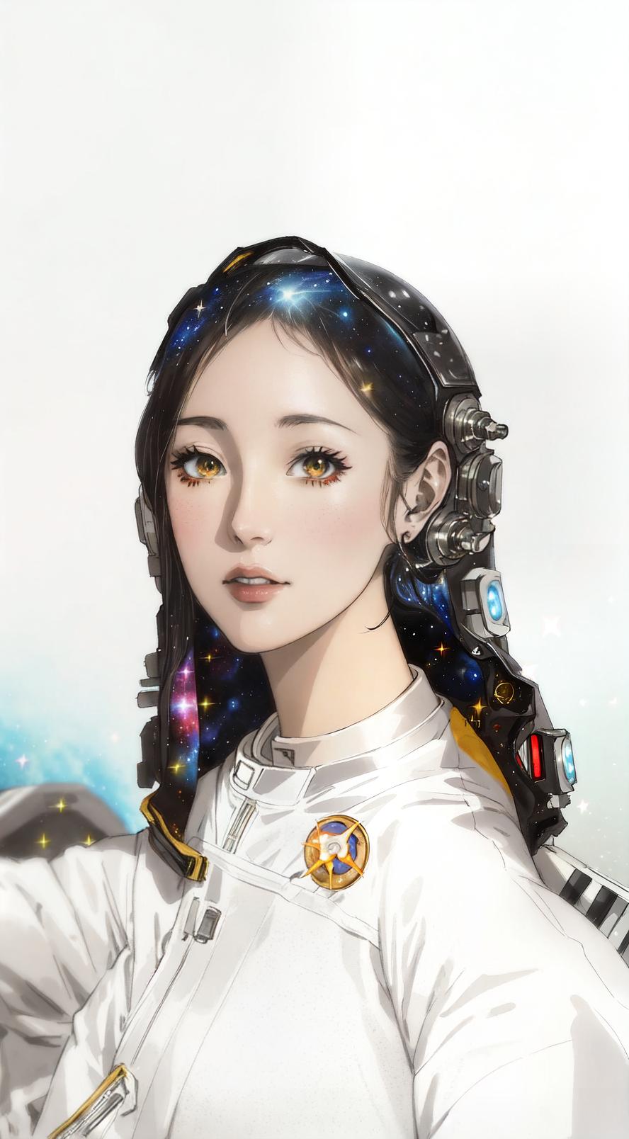  anime style, astronaut in space, fully detailed outer space background with stars, galaxies, nebulae, vibrant colors, wearing detailed space suit, cosmic scene, highly detailed spacesuit, complete space environment, clothing replace, space suit hyperrealistic, full body, detailed clothing, highly detailed, cinematic lighting, stunningly beautiful, intricate, sharp focus, f/1. 8, 85mm, (centered image composition), (professionally color graded), ((bright soft diffused light)), volumetric fog, trending on instagram, trending on tumblr, HDR 4K, 8K