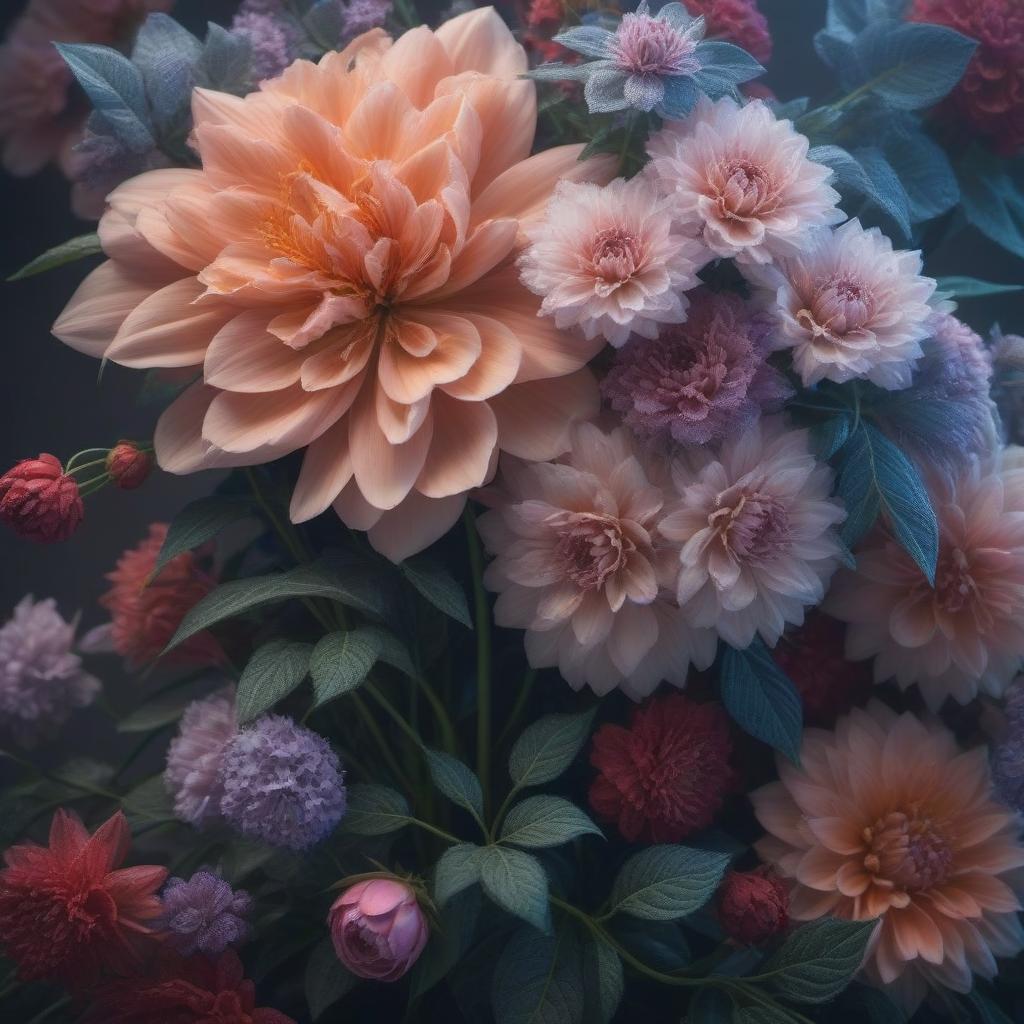  An amazing unprecedented luxurious flower hyperrealistic, full body, detailed clothing, highly detailed, cinematic lighting, stunningly beautiful, intricate, sharp focus, f/1. 8, 85mm, (centered image composition), (professionally color graded), ((bright soft diffused light)), volumetric fog, trending on instagram, trending on tumblr, HDR 4K, 8K