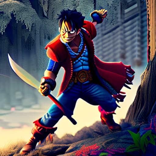 wa-vy style luffy hyperrealistic, full body, detailed clothing, highly detailed, cinematic lighting, stunningly beautiful, intricate, sharp focus, f/1. 8, 85mm, (centered image composition), (professionally color graded), ((bright soft diffused light)), volumetric fog, trending on instagram, trending on tumblr, HDR 4K, 8K