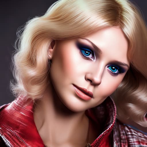 portrait+ style Russian queer TV actress blonde female face