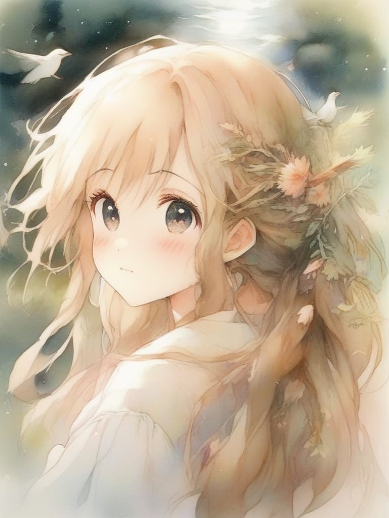  top quality,in kyoto animation style,insanely detailed hair style,happy atmosphere,((flat color,simple background,white background)),face only,portrait,solo,,kawaii,y makeup, eyelash,parted lips,beige lips,((long hair,arched bangs,long sidelocks,sidelocks tied back,ring hair)),off shoulder clothes,