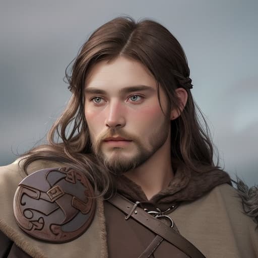  Viking Age queer brunette hunk dude face