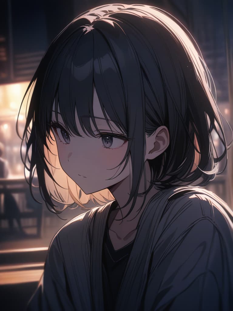  hair tip blue, black hair, short hair, braided ears, short hair, blue, illness, dark, night, depression, masterpiece, best quality,8k,ultra detailed,high resolution,an extremely delicate and beautiful,hyper detail