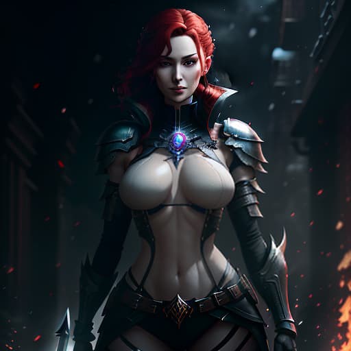  Draw a full length young with red hair and a third eye on her forehead. She has snow white skin, narrow shoulders, a small , green eyes, and large demonic wings on her back. She has a synchromesword with her. The wears a new dark gray military uniform and combat boots. She has several hundred murders to her credit, and you can see the thirst for human death in her gaze. hyperrealistic, full body, detailed clothing, highly detailed, cinematic lighting, stunningly beautiful, intricate, sharp focus, f/1. 8, 85mm, (centered image composition), (professionally color graded), ((bright soft diffused light)), volumetric fog, trending on instagram, trending on tumblr, HDR 4K, 8K